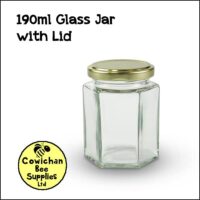 190ml Glass Hexagon jar with lid