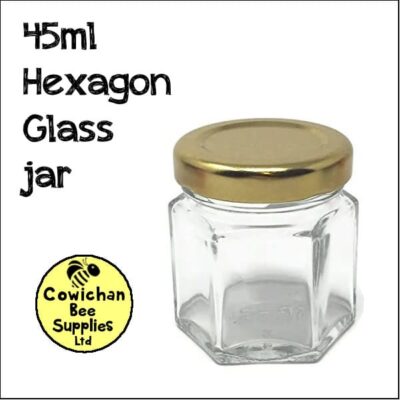 45ml hex glass jar with lid