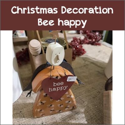 Christmas Angel Decoration with bee happy