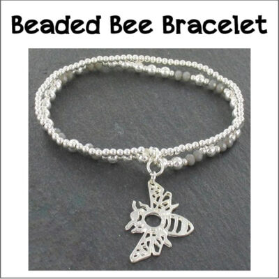 Bee bracelet with silver beads