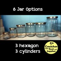 Jars, Honey jars, glass jars, hexagon jars, cylinder jars