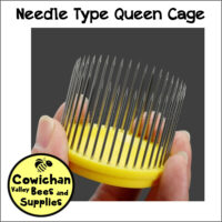 Queen cage. Needle type queen cage to use on the frame to keep queen from flying away.